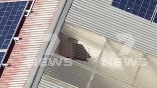 West Adelaide Footballer Sam May has fallen through a roof at The Pier Hotel, Port Lincoln. Picture: 7NEWS