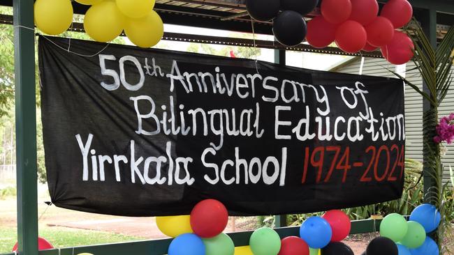 Yirrkala School celebrates its 50th anniversary of bilingual education. Picture: Sierra Haigh