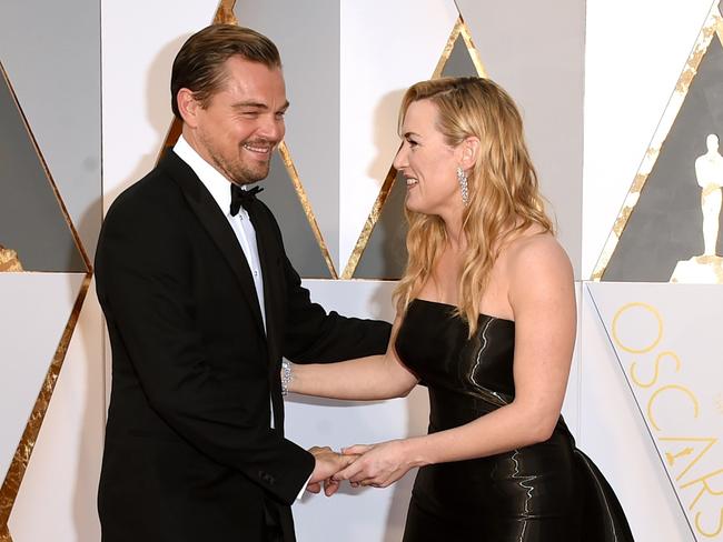Actors Leonardo DiCaprio and Kate Winslet attend the 88th Annual Academy Awards in 2016 in Hollywood. Picture: Jason Merritt/Getty