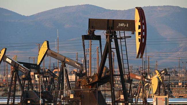 Active pump jacks in California. Picture: Robyn Beck/AFP.