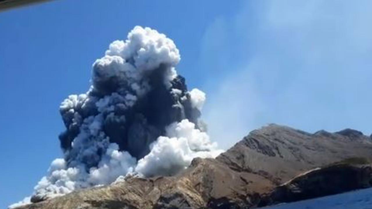 The White Island volcano erupts on Monday December 9, 2019. Picture: Allesandro Kauffmann/Instagram