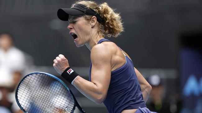 World No. 97 Laura Siegemund is through to the third round at Melbourne Park for the third time after a shock victory against Qinwen Zheng. Picture: Daniel Pockett / Getty Images