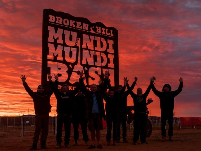 Kick-off of today’s Mundi Mundi Bash music festival, outback NSW’s biggest ever live music event. Picture: Matt Williams