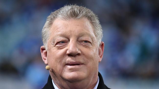 SYDNEY, AUSTRALIA - JULY 10: Phil Gould smiles during a tv broadcast before game three of the 2019 State of Origin series between the New South Wales Blues and the Queensland Maroons at ANZ Stadium on July 10, 2019 in Sydney, Australia. (Photo by Mark Metcalfe/Getty Images)