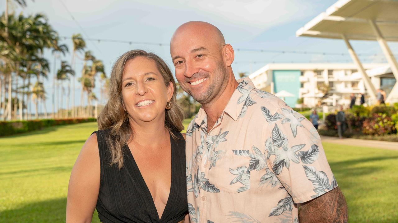 Jeff Cameron and Danni Taylor at the 2022-23 NTFL Nichols Medal Night. Picture: Pema Tamang Pakhrin