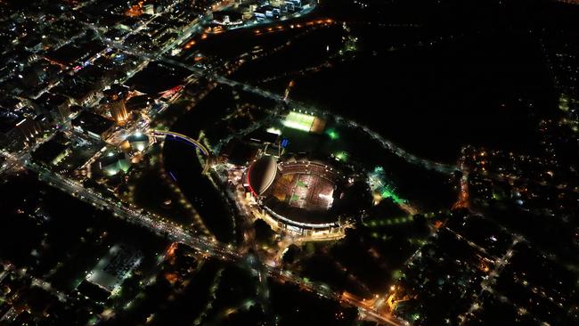 8.30 -9.15 Adelaide time. Aerial pictures of Rolling Stones Concert at Adelaide Oval. Picture Dylan Coker