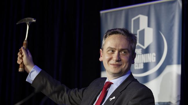 Rio Tinto chief executive Jean-Sebastien Jacques speaking at the Melbourne Mining Club.