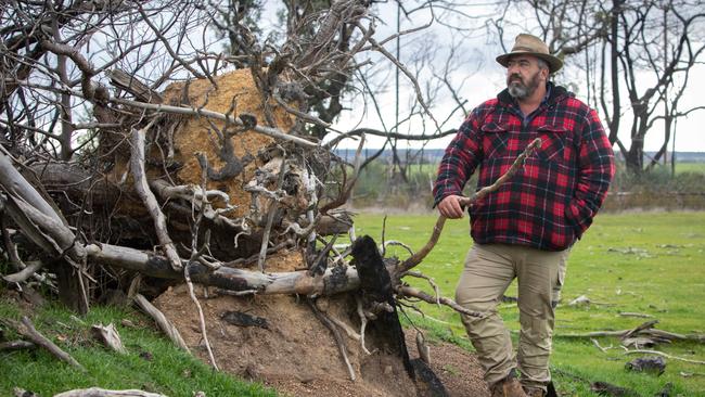 Kangaroo Island farmer Sam Mumford says the fires ‘changed people’ and ‘if you bottle this shit up, it’s going to end badly’. Picture: Amy Pysden