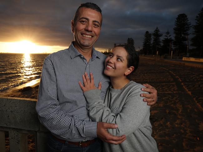 Peter saved his daughter, Natalie, 14, from drowning at a Sorrento beach. Picture: David Caird