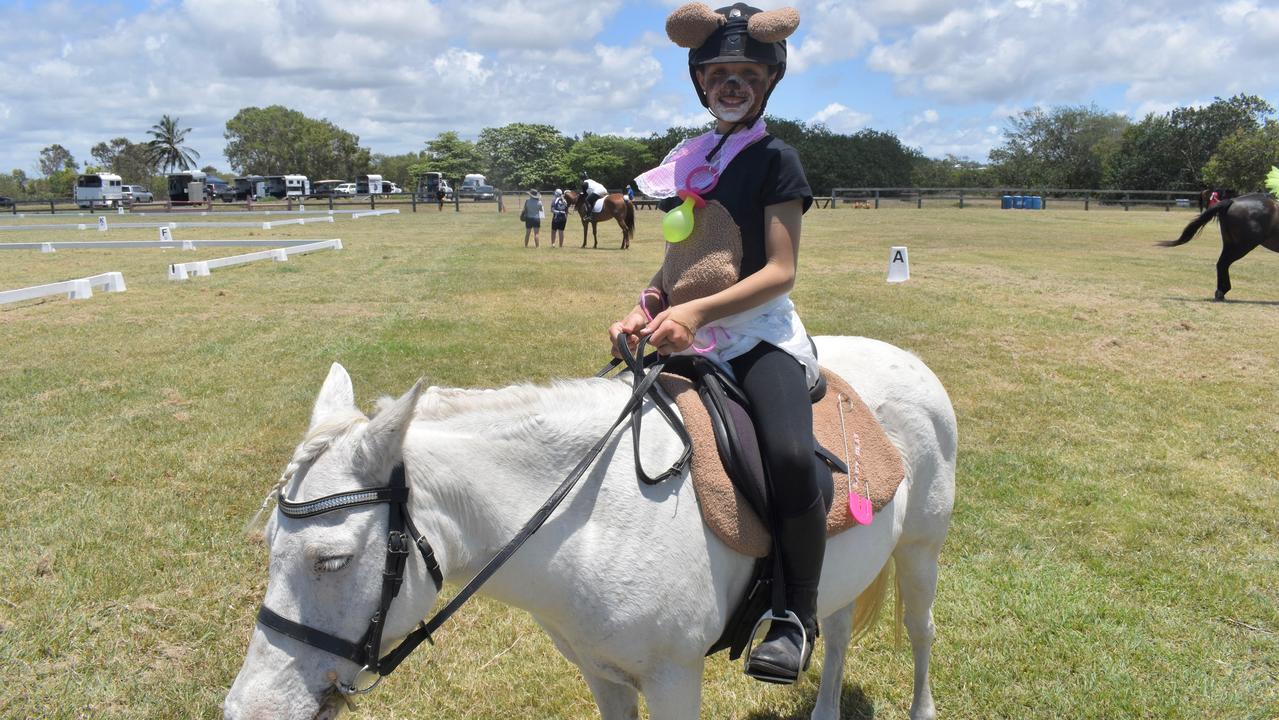 Kobi Livermore as Baby Bear from Goldilocks competing at Mackay North Pony Club's dressage teams competition, November 6, 2021. Picture: Matthew Forrest