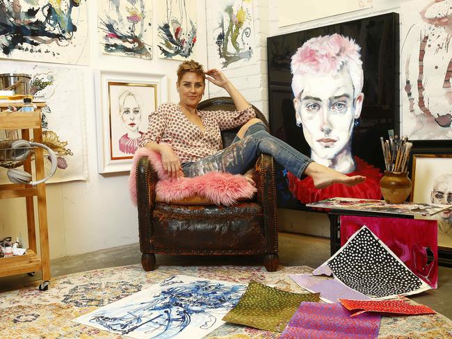 Archibald Prize Finalist Dee Smart in her Alexandria studio. Picture: John Appleyard