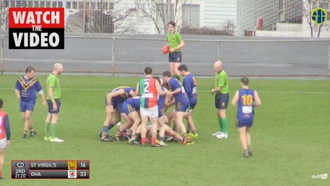 WATCH: The moment the Old Scholars Grand Final turns ugly