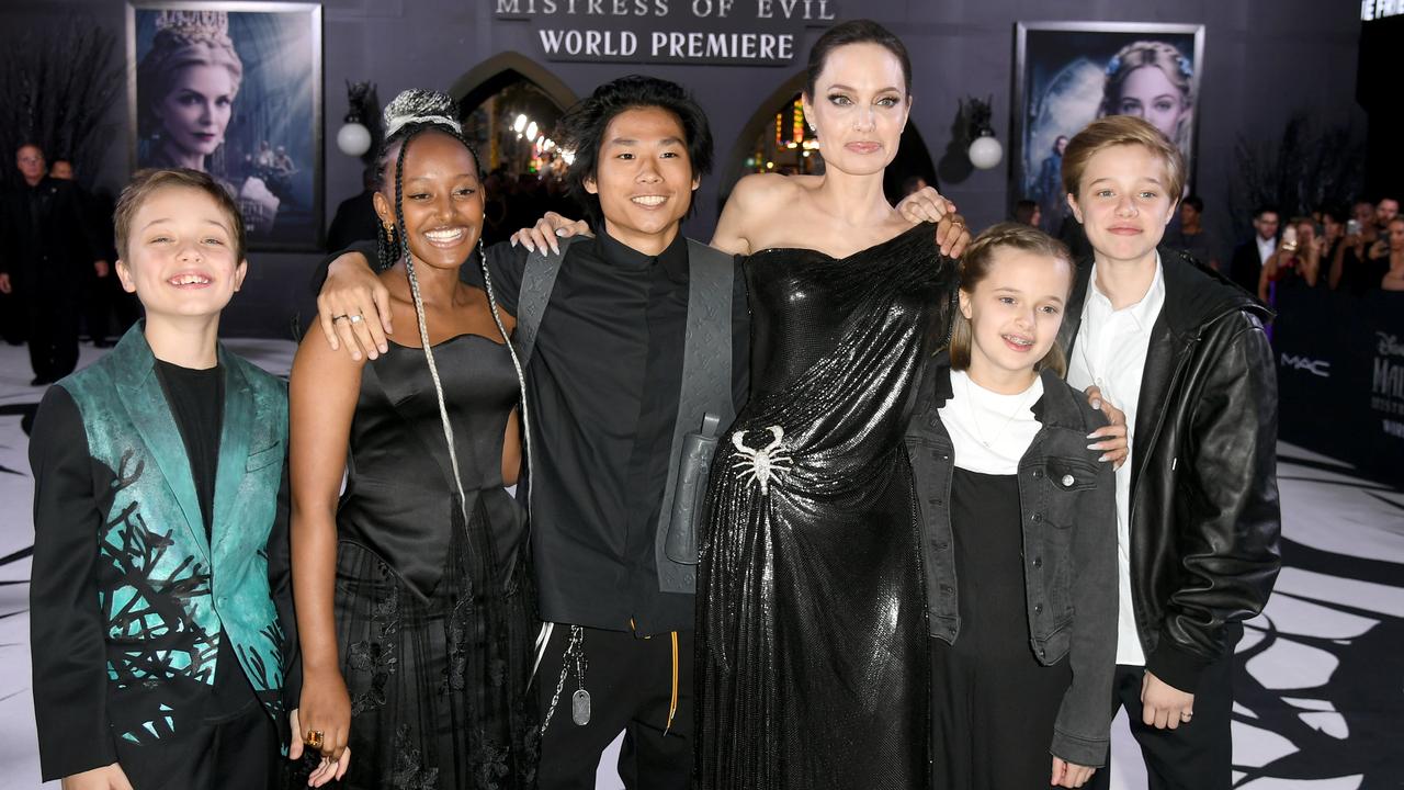 Angelina Jolie with her kids in 2019. Picture: Kevin Winter/Getty Images