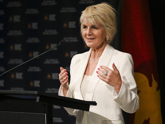 ANU chancellor Julie Bishop has had a lot to say of late on Myanmar and tax policy. Picture: NCA NewsWire / Martin Ollman