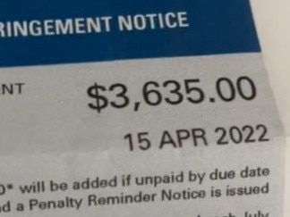 Woman cops $3635 fine over driving mistake