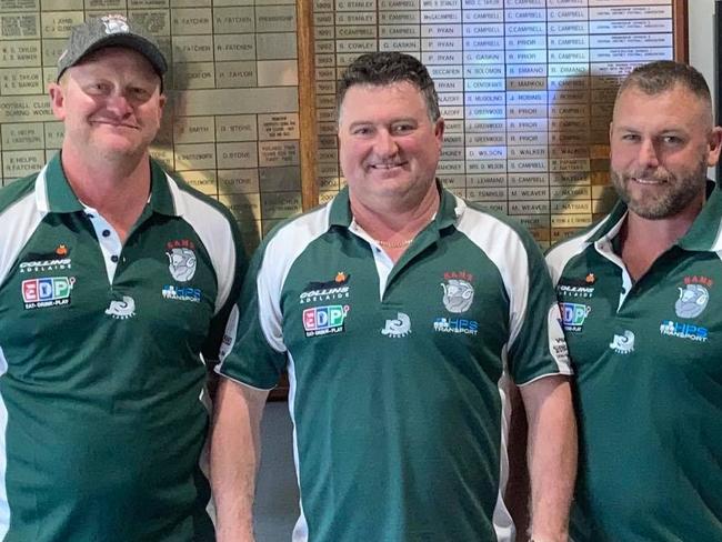 New Virginia coach Shaun Baker with president Chris Ewen and assistant coach Mal Greenwood. Picture: Facebook.