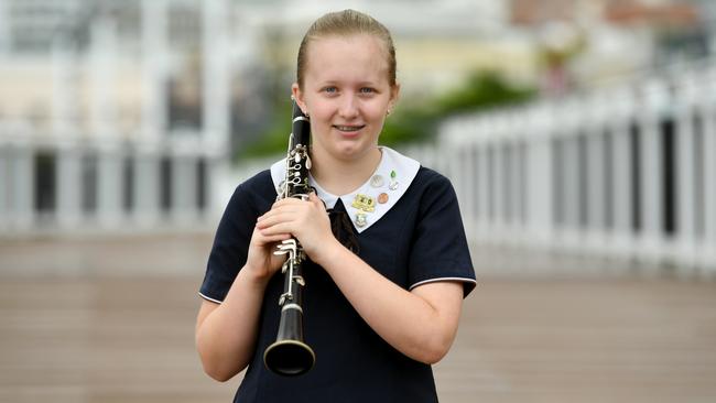 Talented Townsville musician Gabrielle Penaluna, 16, is this year's recipient of the Theodore Kuchar Scholarship. Picture: Evan Morgan