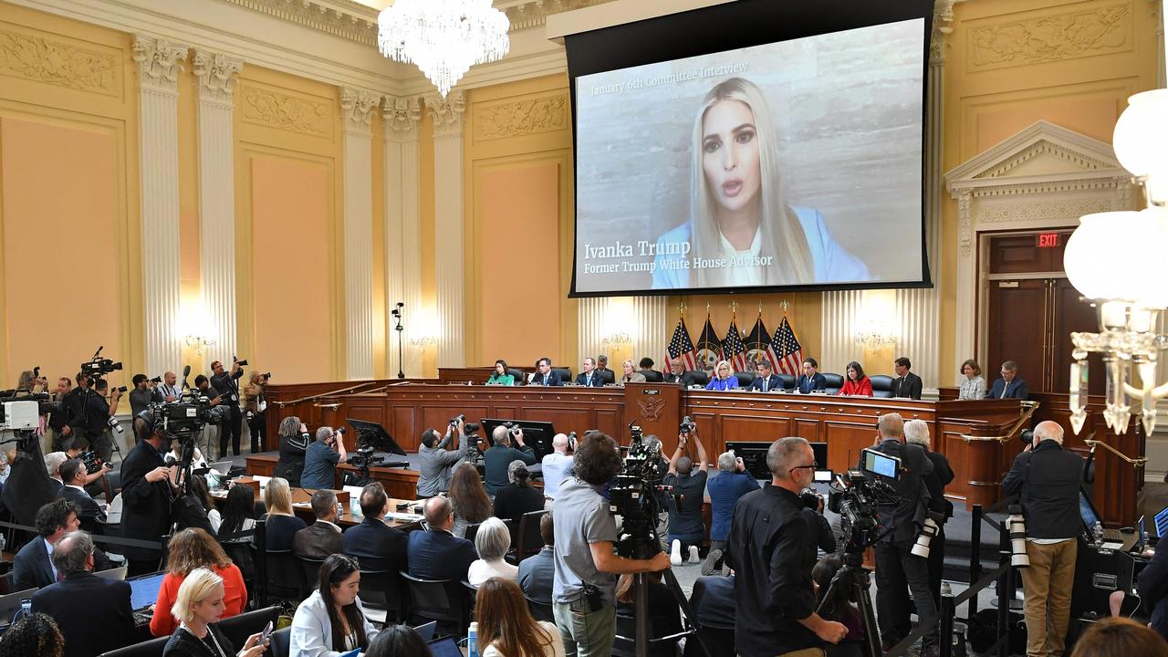 Ivanka Trump testifies on June 9 during a House Select Committee hearing to investigate the January 6th attack on the US Capitol. Picture: Mandel Ngan / Pool / AFP.