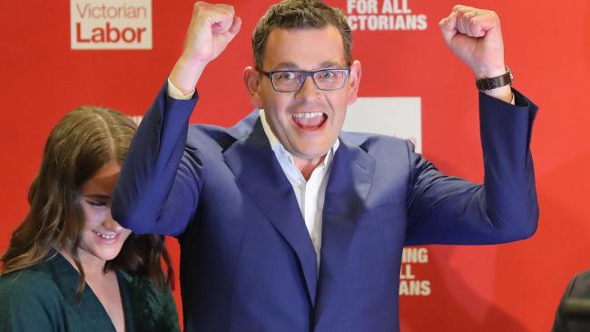 Daniel Andrews claims victory.