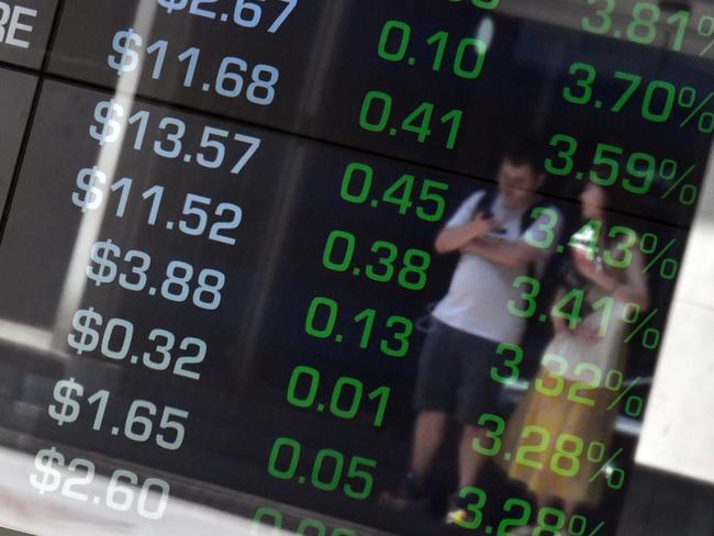 Pedestrians are seen reflected on the Australian Stock Exchange (ASX) trading board in Sydney, Friday, January 3, 2020. (AAP Image/Mick Tsikas) NO ARCHIVING