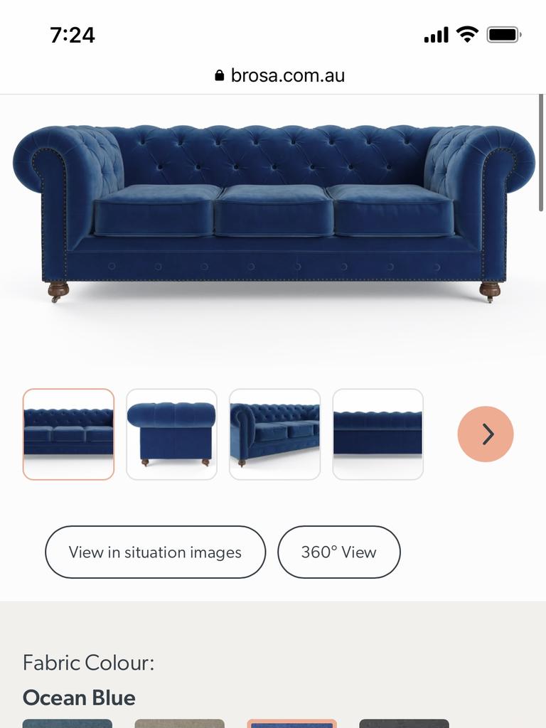 The couch he purchased which he will not be receiving.