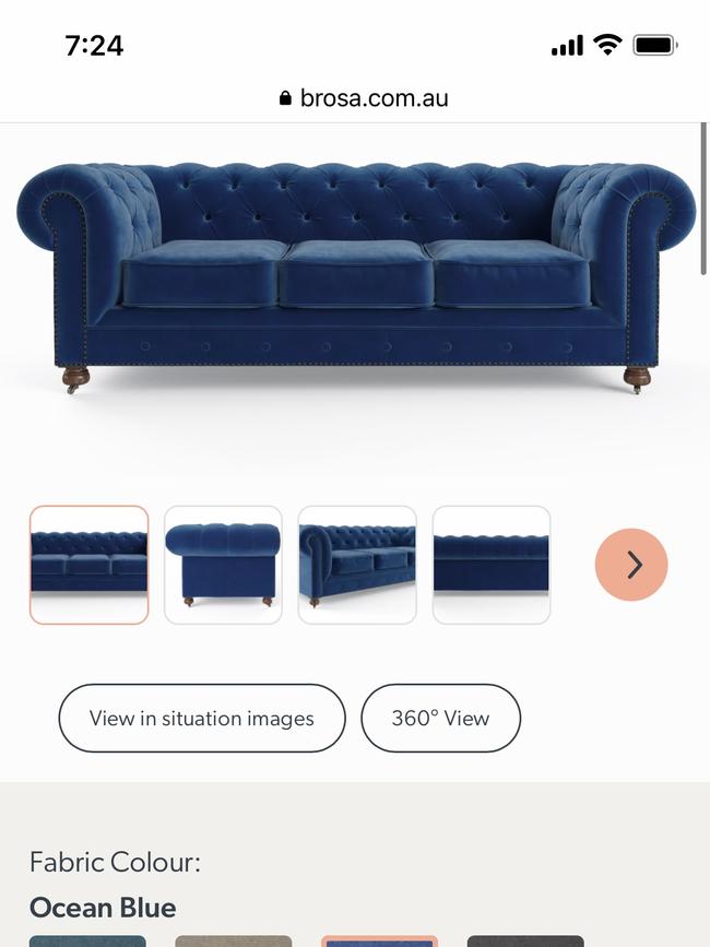 The couch he purchased which he will not be receiving.