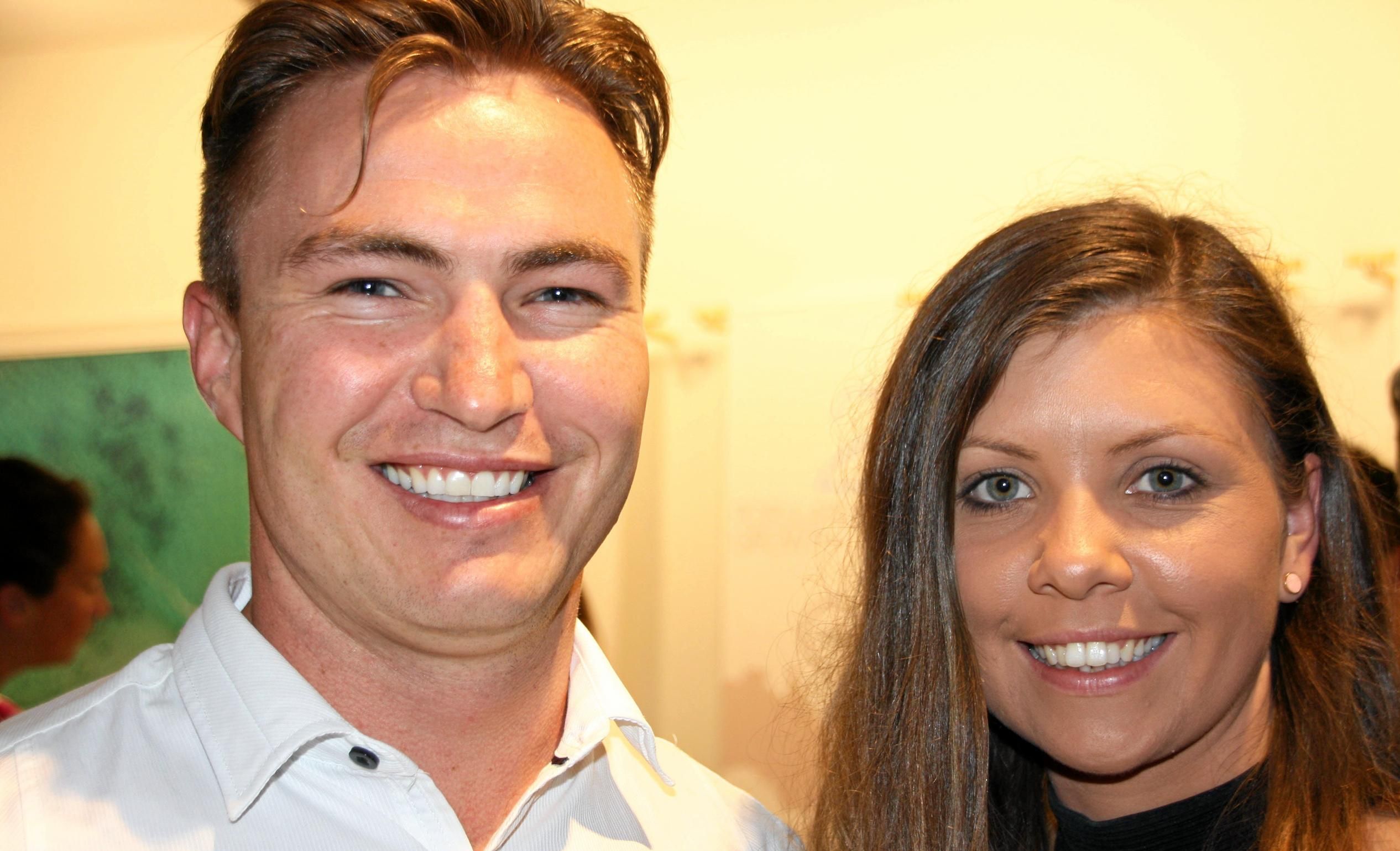 Nigel Meineke of Audi and Ashleigh Dickinson at the opening of Mosaic Property Group's new Sunshine Coast office at Duporth Avenue, Maroochydore. Picture: Erle Levey