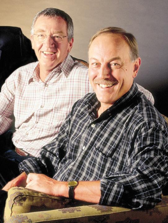 Journalist Mike Sheahan with Malcolm Blight.