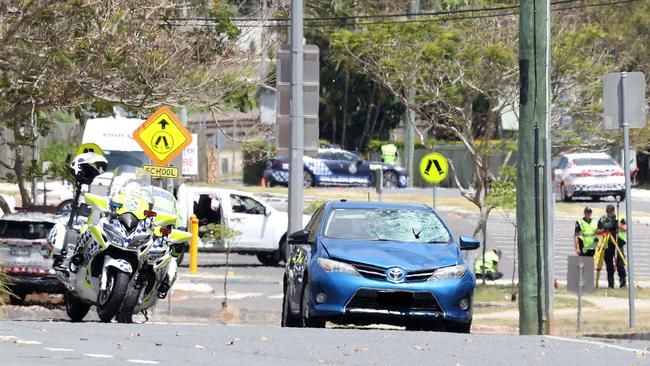 Police investigate a crash on Beenleigh Road near Svoboda Park, Kuraby. Picture: Liam Kidston