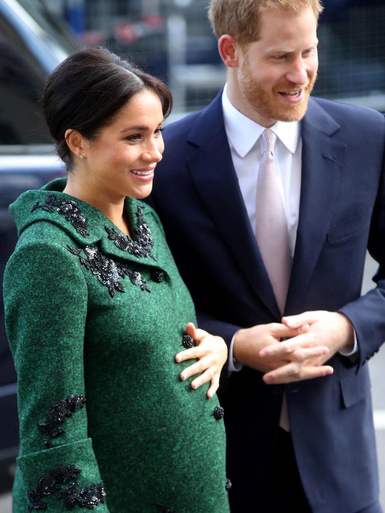 Meghan during her first pregnancy with Archie, in early 2019. Picture: Chris Jackson/Pool/AFP