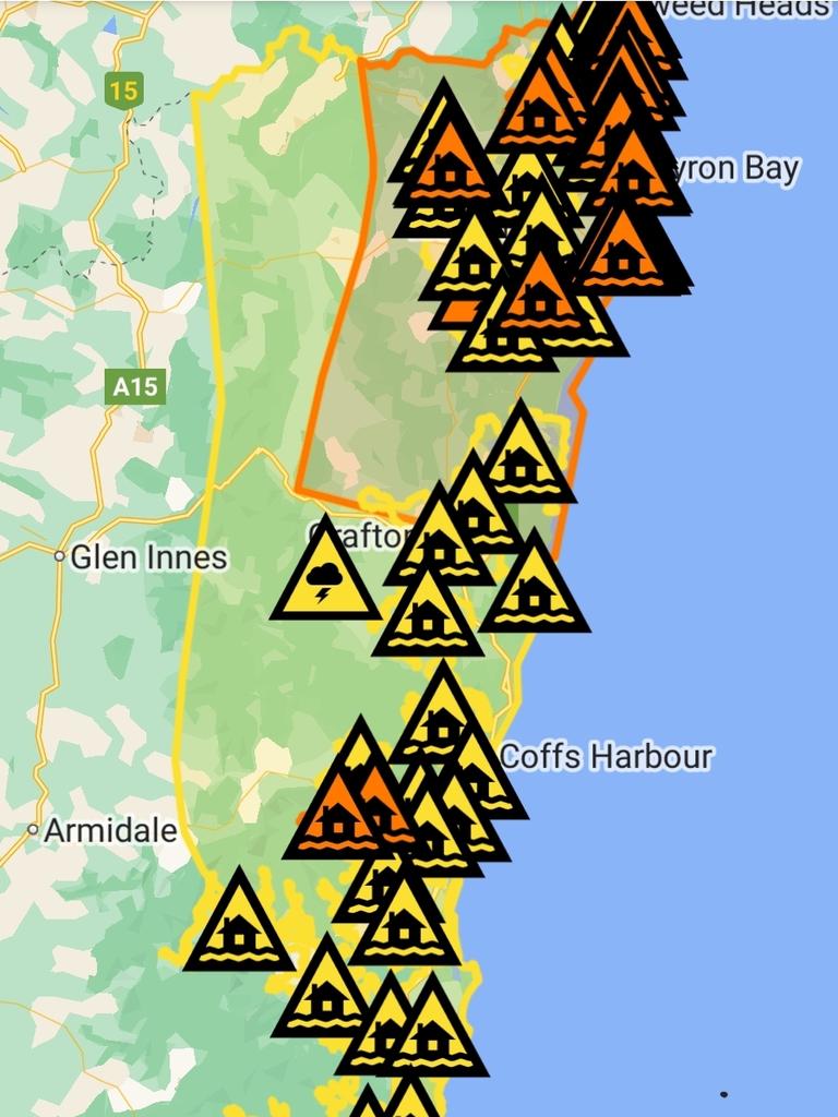 Flood warnings have been issued across most of the New South Wales North Coast. Picture: NSW Rural Fire Service