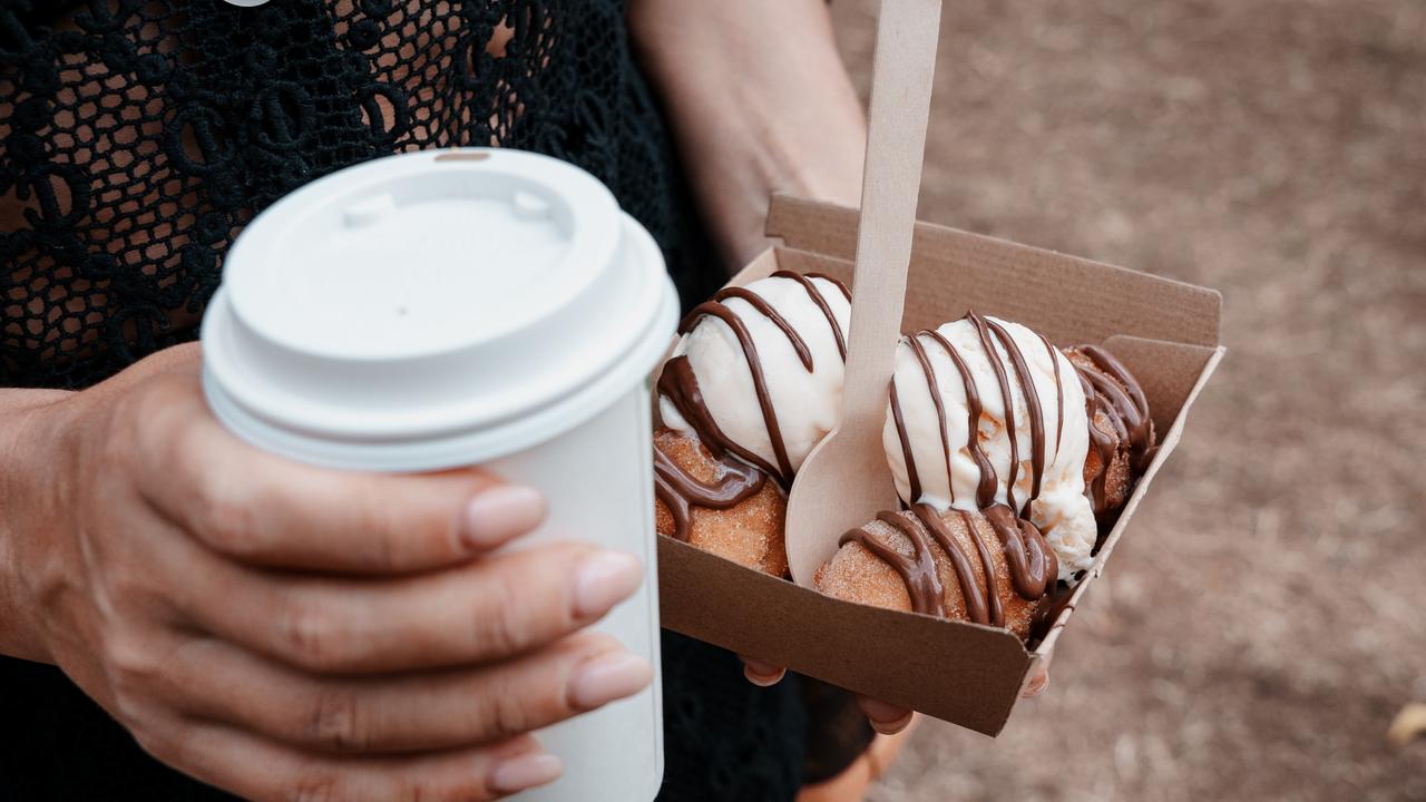 Coffee and doughnut balls available at Fool’s Paradise. Picture: Supplied