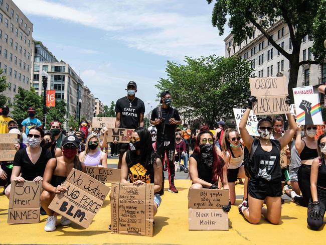 A demonstration against racism and police brutality near the White House. Picture: AFP