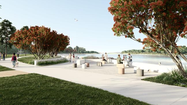 Concept designs for the Reddall Promenade in Lake Illawarra. Picture: dsb Landscape Architects