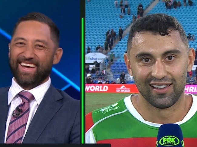 Benji Marshall enjoyed the stitch up. Photo: Fox Sports