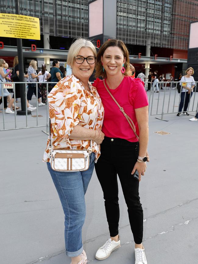Kathryn Rasmussen and Ashley East at the Ed Sheeran concert at Suncorp Stadium. Picture: Josh Woning