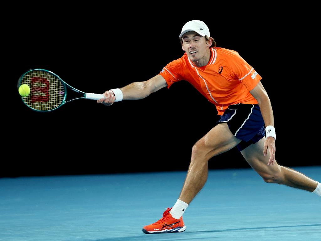 Alex de Minaur in action during the 2024 Australian Open at Melbourne Park. Picture: Getty