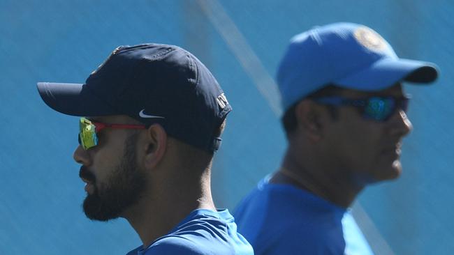 Anil Kumble (R) was scrapped as Indian coach after clashing with captain Virat Kohli.