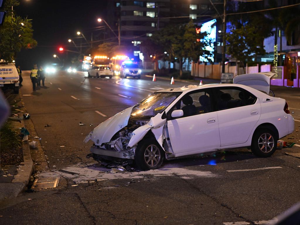 Amy MacMahon’s Prius after the accident. Picture: Lyndon Mechielsen