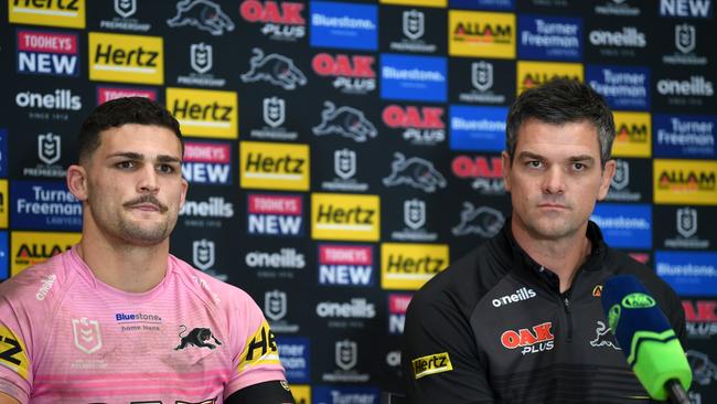 (L-R) Nathan Cleary and Cameron Ciraldo.