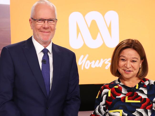 The ABC, under chairman Justin Milne and managing director Michelle Guthrie, has had its funding frozen over the next three years. Picture: John Feder