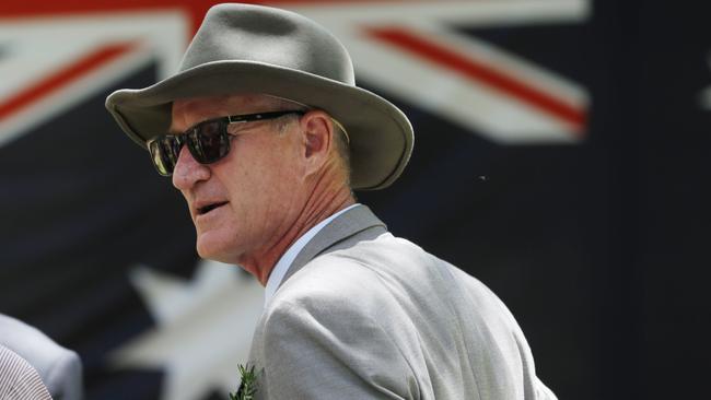 One Nation State Leader Steve Dickson at a Remembrance Day Service at the EJ Foote Memorial Gardens in Buderim. Photo Lachie Millard