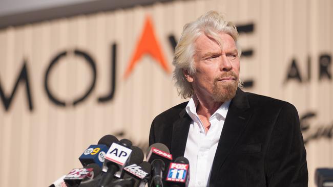 Virgin founder Sir Richard Branson speaks at a press conference at the Mojave Air and Space Port in  California insisting his dream of commercial space travel remained alive.