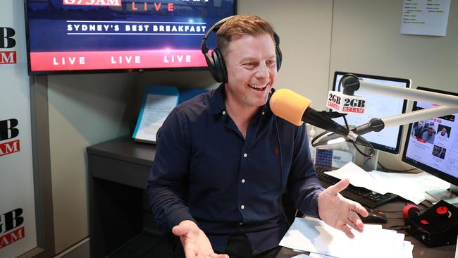 Ben Fordham in the 2GB radio studios. Picture: John Feder