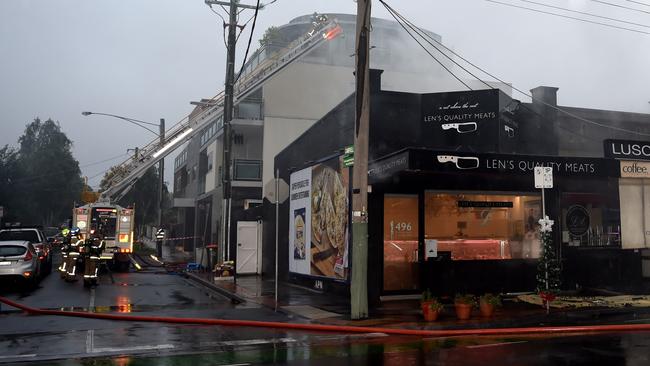 The blaze has closed part of Tooronga Rd. Picture: Nicole Garmston