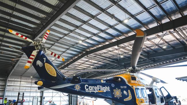 CareFlight has draped one of its NT rescue helicopters in Indigenous artwork ahead of NAIDOC Week, 2024. Picture: Supplied.