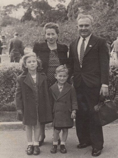 The Frankel family in Melbourne in 1948. Pictured are parents Abraham and Tania with a young Boris in front, flanked by his sister Genia