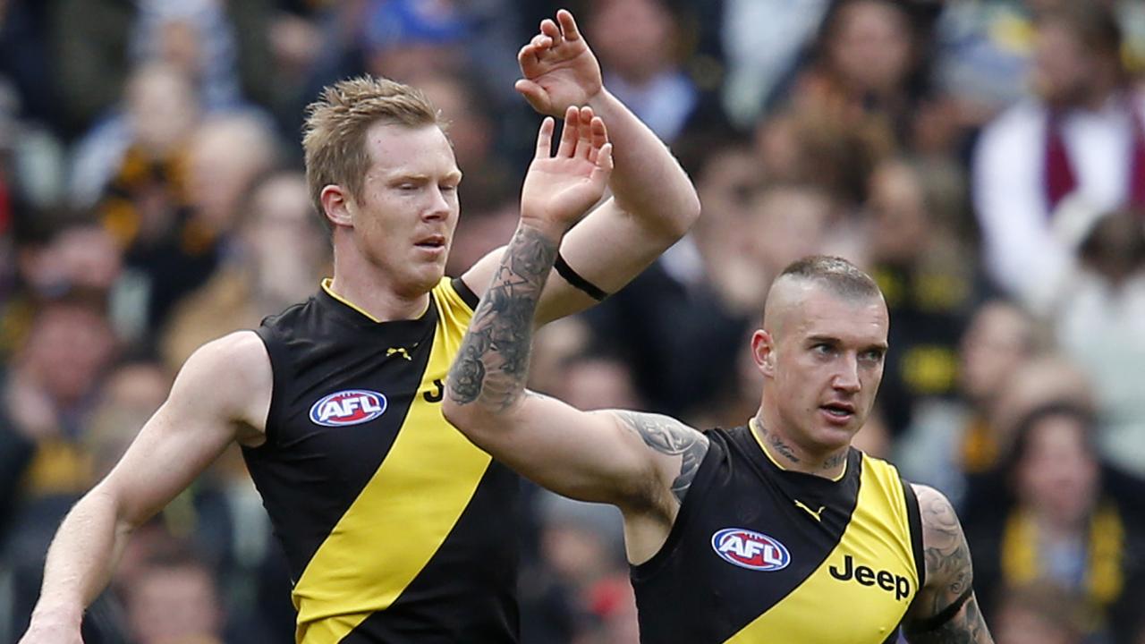 Jack Riewoldt and Dustin Martin’s Tigers defeated the Brisbane Lions.