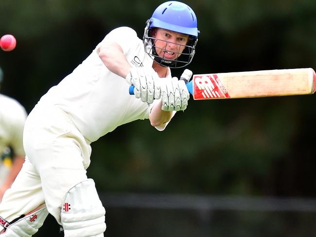 Wade Pelzer made 182 not out for Peninsula Old Boys against Mt Eliza on Saturday. Picture: Derrick den Hollander