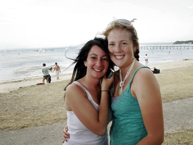 Elsterwick’s Gabbi Cukier, 17, joined Murrumbeena friend Ali Forbes, 17, at Sorrento beach on New Year's Eve. Picture: Andrew Maccoll.